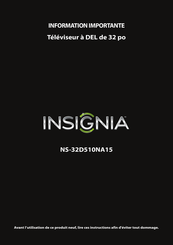 Insignia NS-32D510NA15 Information Importante Pour L'utilisateur