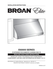 Broan Elite E6036SS Instructions D'installation