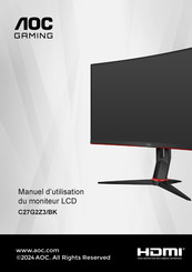 AOC GAMING C27G2Z3/BK Manuel D'utilisation