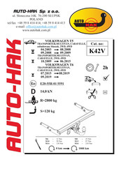 AUTO-HAK K42V Instructions De Montage