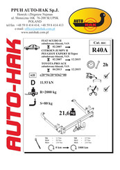 AUTO-HAK R40A Instructions De Montage