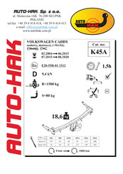 AUTO-HAK K45A Instructions De Montage