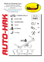 AUTO-HAK P40V Instructions De Montage