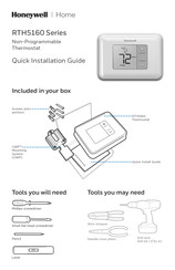 Honeywell Home RTH5160 Série Guide D'installation Rapide