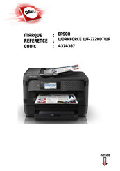 Epson WORKFORCE WF-7720DTWF Guide D'utilisation