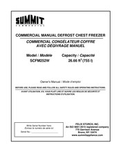 Summit Commercial SCFM252W Mode D'emploi