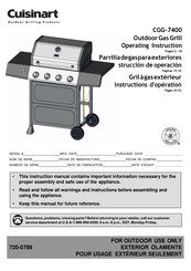 Cuisinart CGG-7400 Instructions D'opération