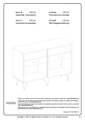 Walker Edison CRFL3K Instructions De Montage