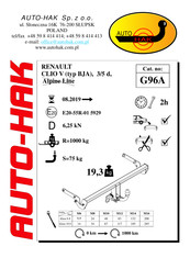 AUTO-HAK G96A Instructions De Montage