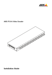 Axis Communications P73 Serie Instructions D'installation