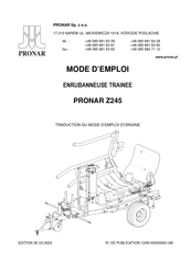 PRONAR Z245 Mode D'emploi