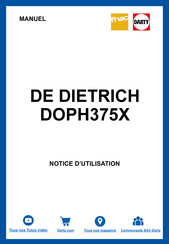 De Dietrich DOPH375 Serie Notice D'installation Et D'utilisation