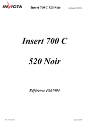 Invicta 700 C520 Notice D'utilisation Et D'installation