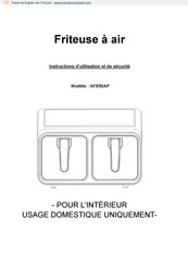 VEDIA AF850AP Instructions D'utilisation Et De Sécurité