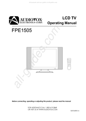 Audiovox FPE1505 Mode D'emploi