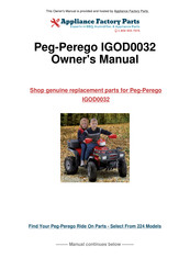 Peg-Perego POLARIS SPORTSMAN 2X IGOD0032 Utilisation Et Entretien