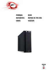 Acer ASPIRE XC-704-001 Manuel D'utilisation