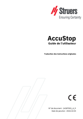 Struers AccuStop Guide De L'utilisateur