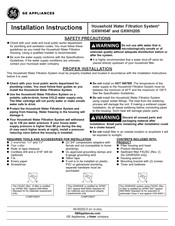 GE SmartWater GXWH20S Instructions D'installation