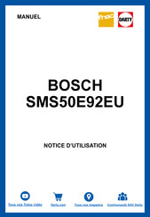 Bosch SMS50E92EU Notice D'utilisation