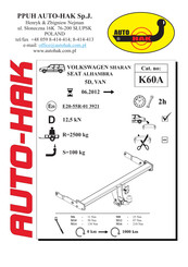 AUTO-HAK K60A Instructions De Montage