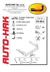 AUTO-HAK SU48A Instructions De Montage