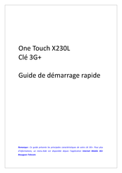 Alcatel One Touch X230L Guide De Démarrage Rapide