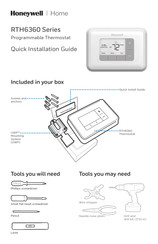 Honeywell Home RTH6360 Série Guide D'installation Rapide