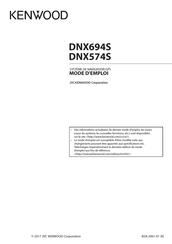 Kenwood DNX694S Mode D'emploi