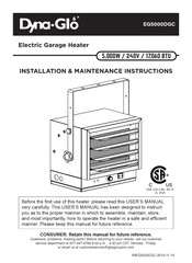 Dyna-Glo EG5000DGC Instructions D'installation Et D'entretien