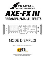 Fractal Audio Systems AXE-FX III Mode D'emploi