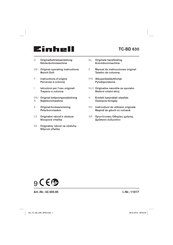 EINHELL TC-BD 630 Instructions D'origine