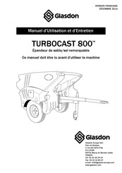 Glasdon TURBOCAST 800 Manuel D'utilisation Et D'entretien