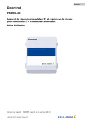 ZIEHL-ABEGG Dcontrol PKDM10 Notice D'utilisation