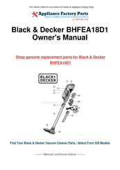 Black & Decker BHFEA18D1 Traduction De La Notice D'instructions Originale