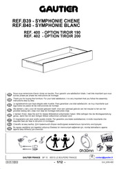 Gautier SYMPHONIE B40 402 Instructions De Montage