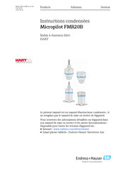 Endress+Hauser Micropilot FMR20B Instructions Condensées