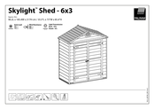 Palram Skylight Shed 6x3 Instructions De Montage