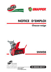 Snapper SNW08 Notice D'emploi