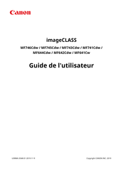 Canon imageCLASS MF746Cdw Guide De L'utilisateur