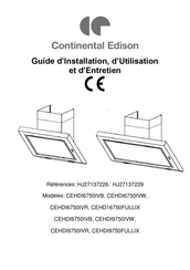 CONTINENTAL EDISON CEHDI9750IVR Guide D'installation, D'utilisation Et D'entretien