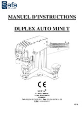 Sefa DUPLEX AUTO MINI T Manuel D'instructions