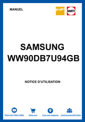 Samsung WW90DB7U94GB Manuel D'utilisation