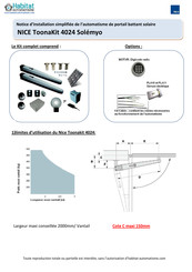 Nice ToonaKit 4024 Solemyo Notice D'installation Simplifiée