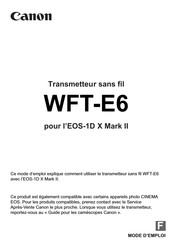 Canon WFT-E6 Mode D'emploi