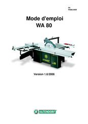 Altendorf WA 80 Mode D'emploi