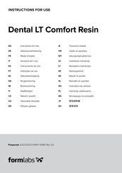 Formlabs Dental LT Comfort Resin Mode D'emploi