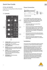 Behringer CP3A-M MIXER Guide De Démarrage Rapide