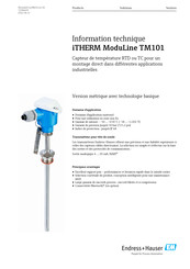 Endress+Hauser iTHERM ModuLine TM101 Information Technique