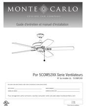 Monte Carlo Fan Company 5COM52 Serie Guide D'entretien Et Manuel D'installation